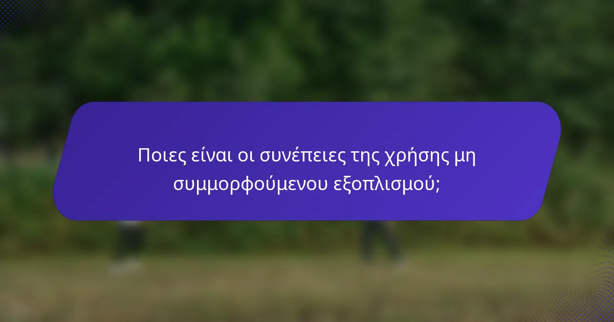 Ποιες είναι οι συνέπειες της χρήσης μη συμμορφούμενου εξοπλισμού;