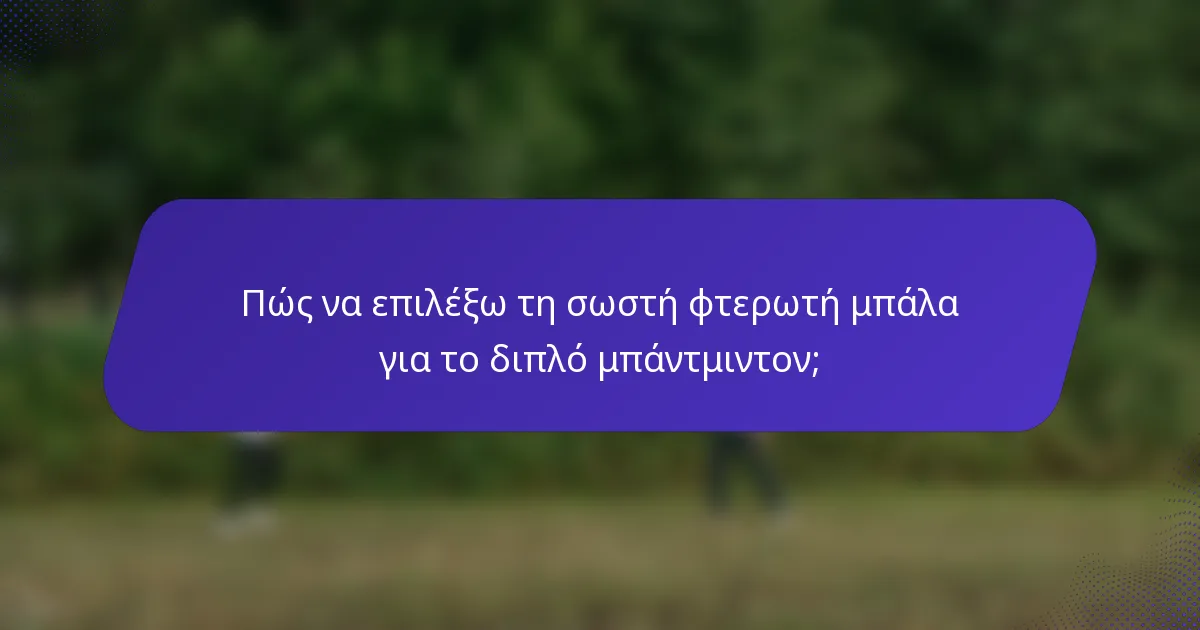 Πώς να επιλέξω τη σωστή φτερωτή μπάλα για το διπλό μπάντμιντον;